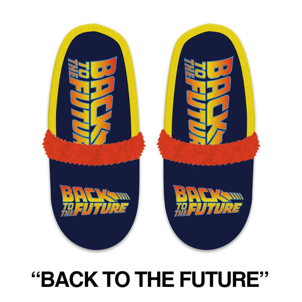 Back to the Future Fuzzy Slides Slippers Odd Sox