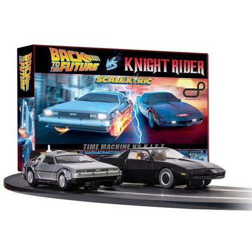 Scalextric 1980's TV - Back to the Future vs Knight Rider 1:32 scale slot car race set Slot Car Scalextric