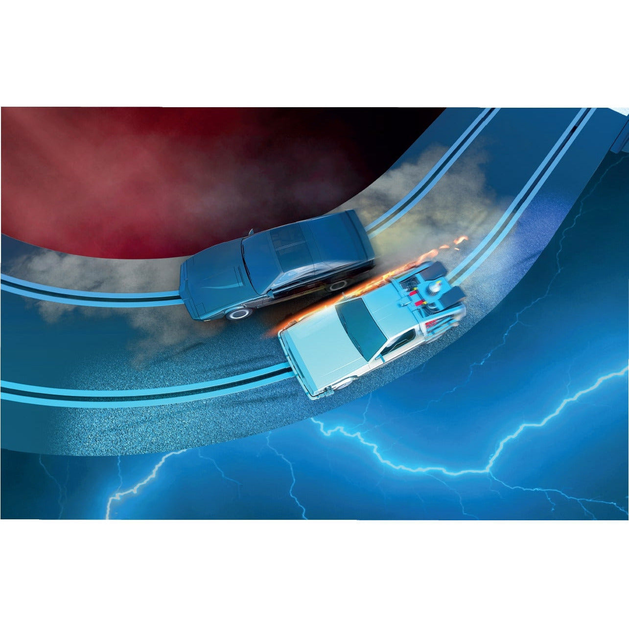 Scalextric 1980's TV - Back to the Future vs Knight Rider 1:32 scale slot car race set Slot Car Scalextric
