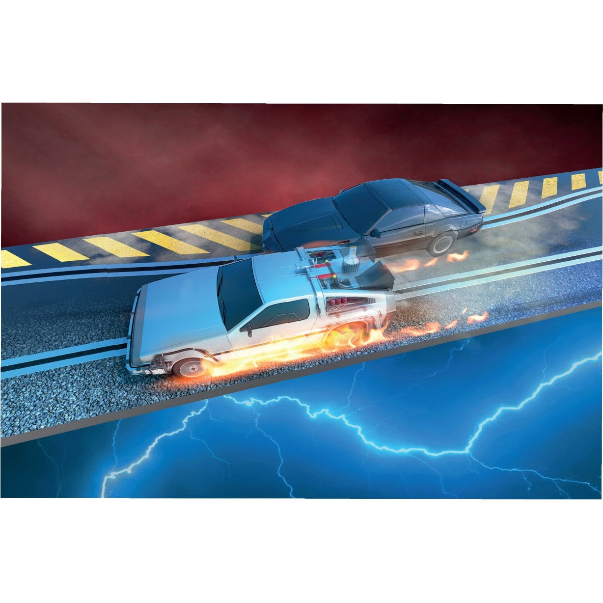 Scalextric 1980's TV - Back to the Future vs Knight Rider 1:32 scale slot car race set Slot Car Scalextric