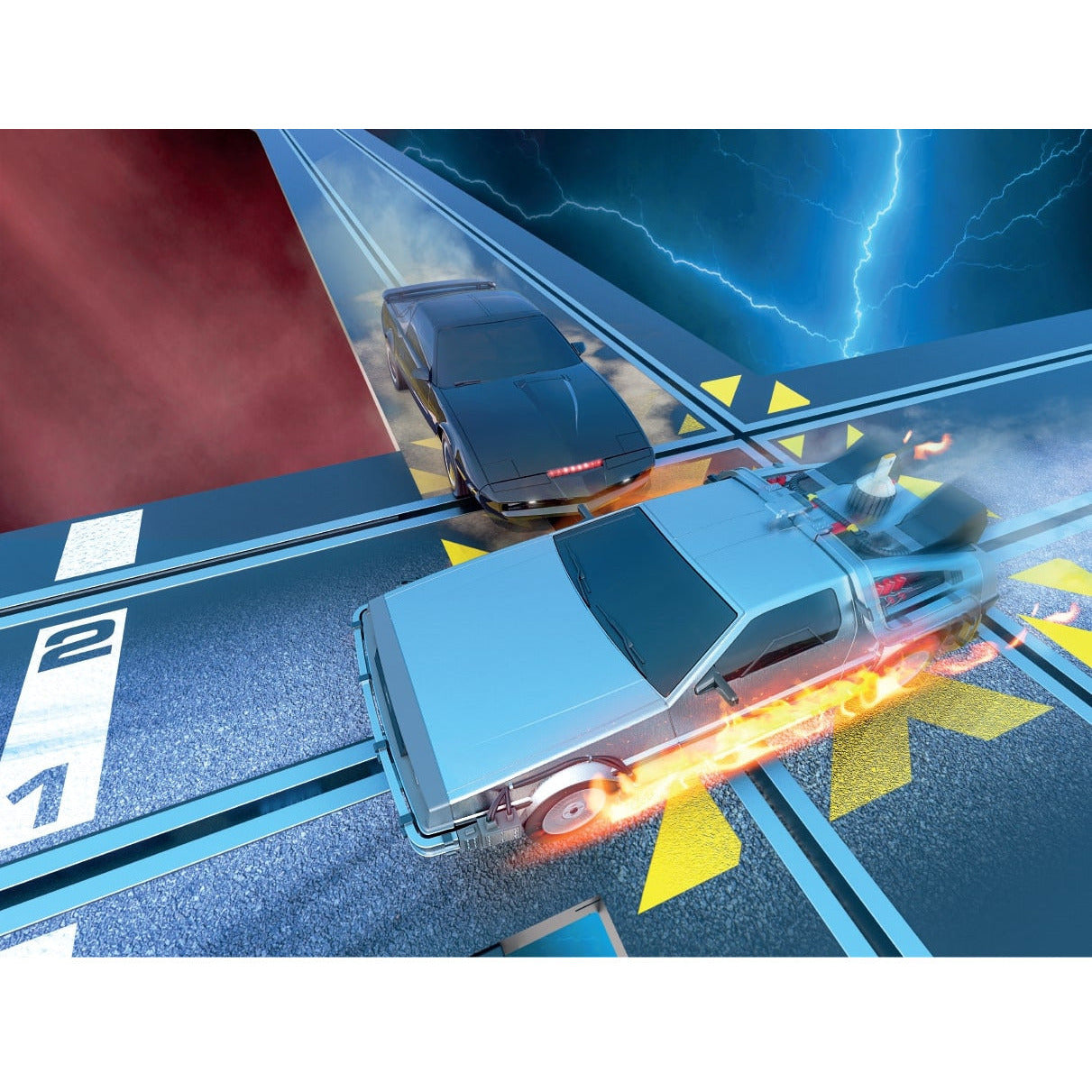 Scalextric 1980's TV - Back to the Future vs Knight Rider 1:32 scale slot car race set Slot Car Scalextric