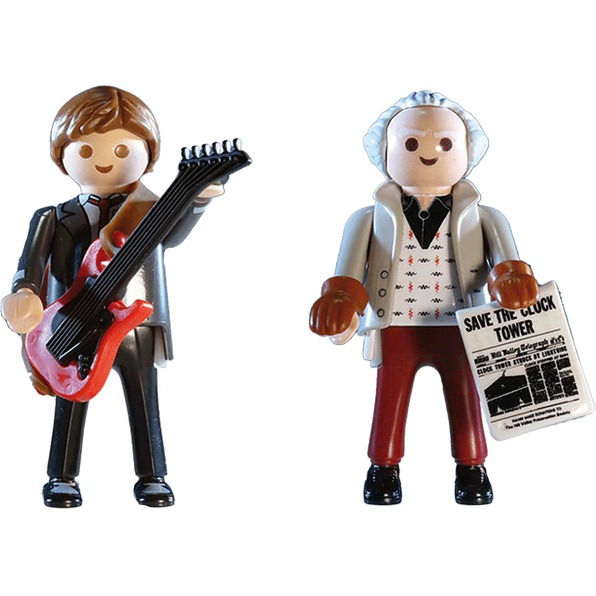 Back to the Future Playmobil Marty McFly & Dr. Emmett Brown "1955 Edition" 6-piece vinyl figures 2-pack Vinyl Toy Playmobil