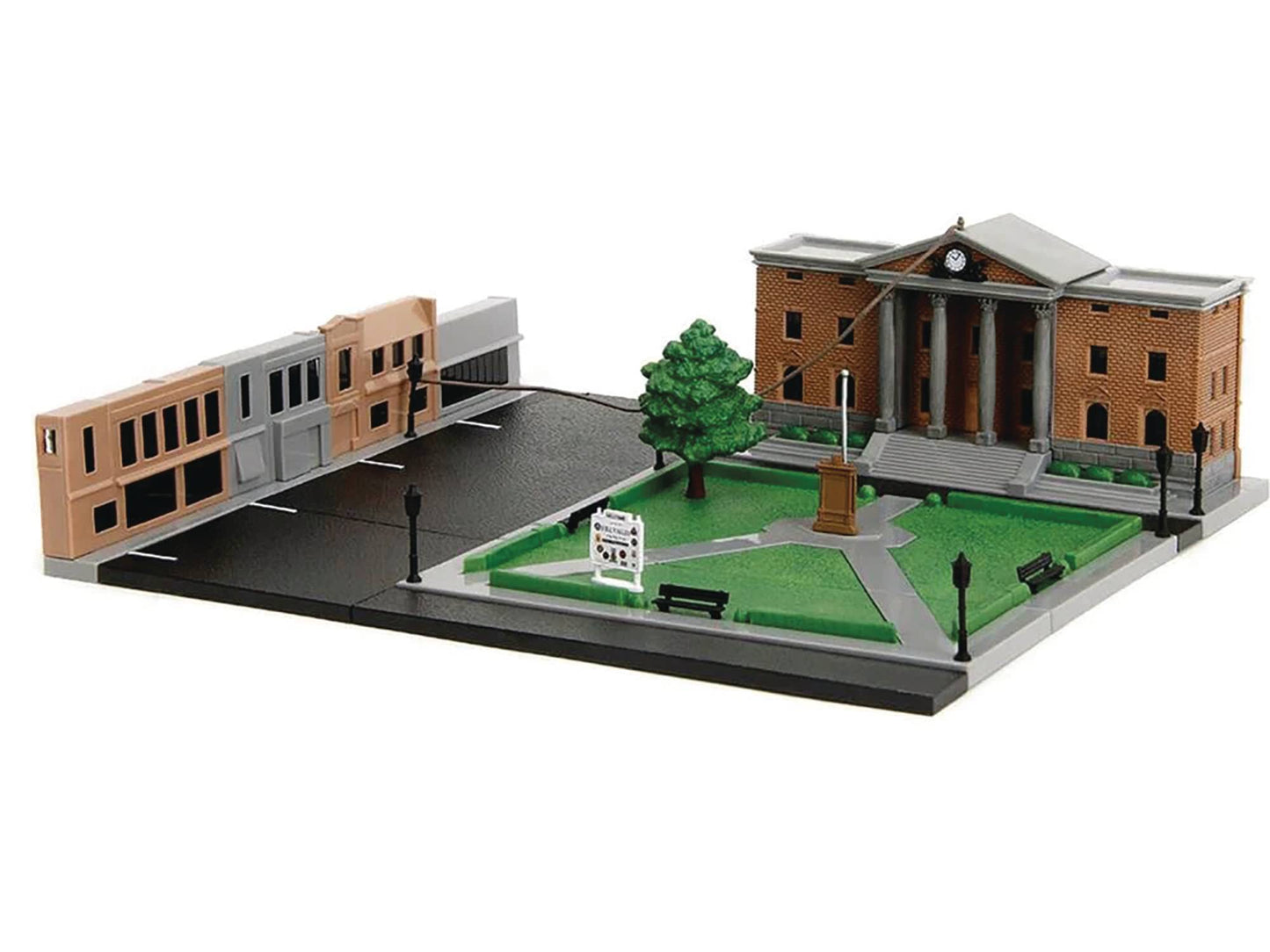 Back to the Future die-cast Courthouse diorama with DeLorean & Toyota vehicles Die-cast Model Cars Jada Toys