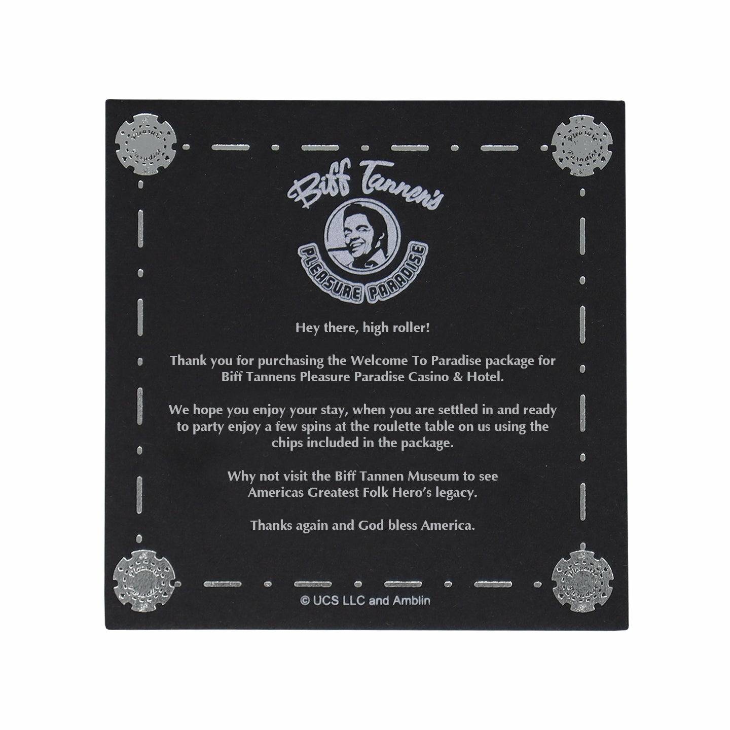 Back to the Future Part II Limited Edition Biff Tannen's Pleasure Paradise "Welcome to Paradise" Gift Box Gift Box Fanattik