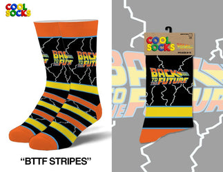 Back to the Future "Stripes" Men's Crew Folded Socks (Size 8-12) Socks Odd Sox