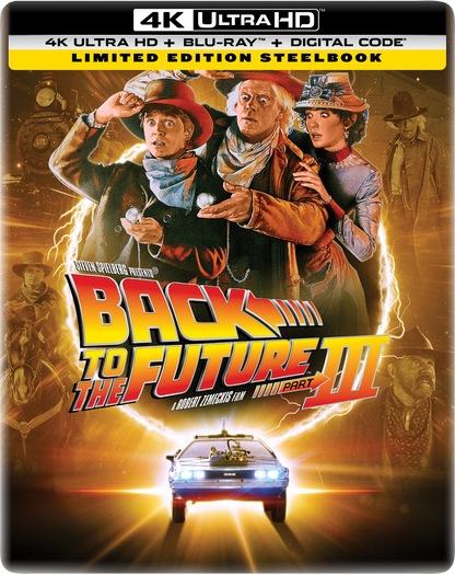 Back to the Future Part III Limited Edition Steelbook (4K Ultra HD + Blu-ray™ + Digital Code) [PRE-ORDER: Expected Availability October 14, 2025!]