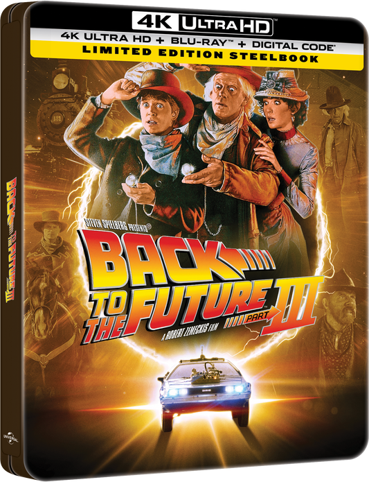 Back to the Future Part III Limited Edition Steelbook (4K Ultra HD + Blu-ray™ + Digital Code) [PRE-ORDER: Expected Availability October 14, 2025!]