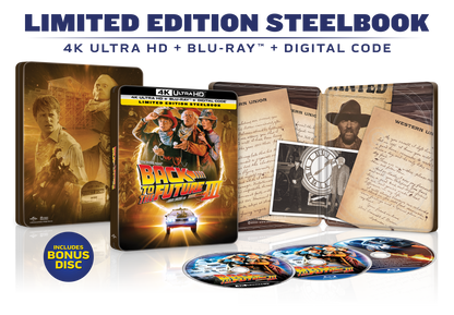 Back to the Future Part III Limited Edition Steelbook (4K Ultra HD + Blu-ray™ + Digital Code) [PRE-ORDER: Expected Availability October 14, 2025!]
