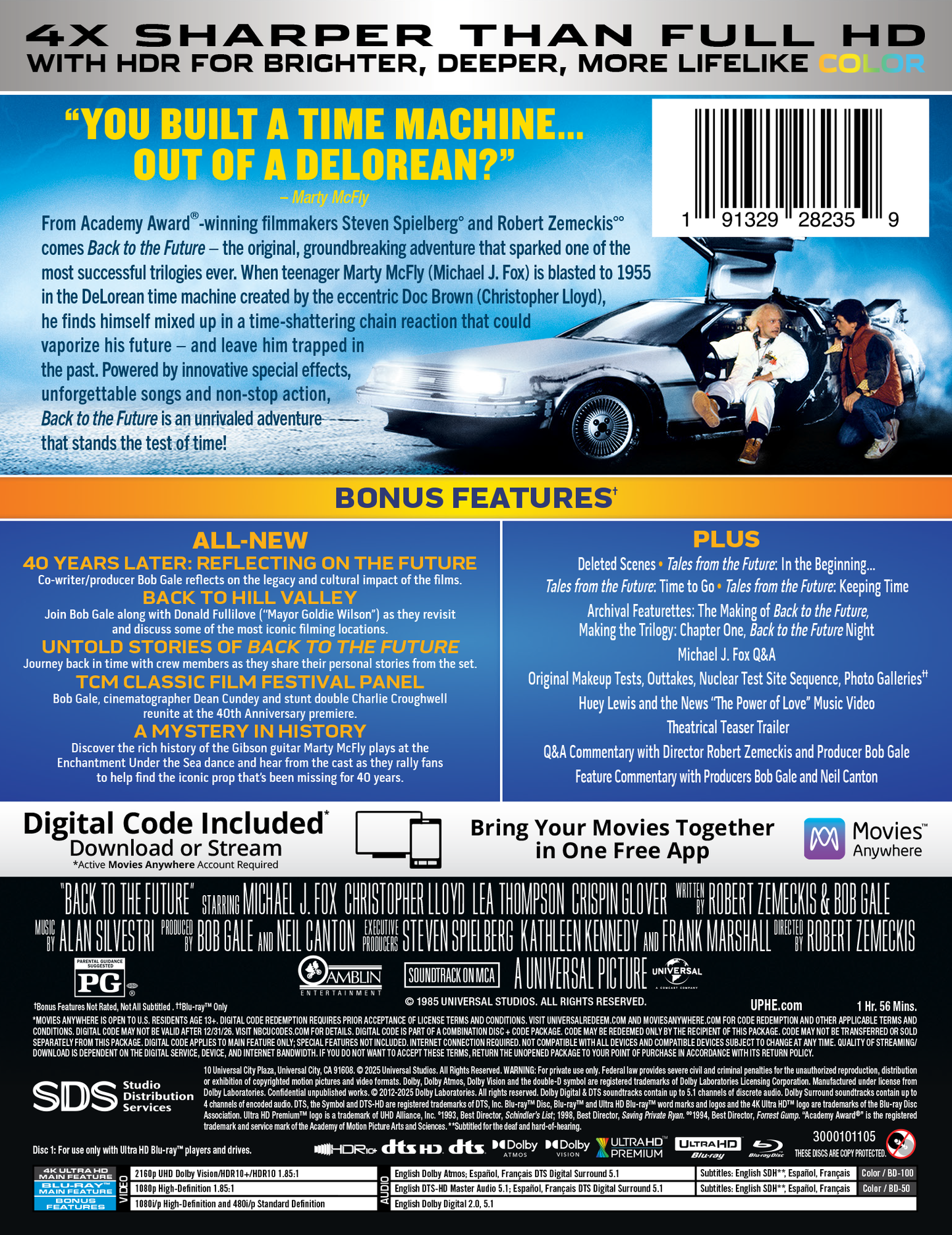 Back to the Future Limited Edition Steelbook (4K Ultra HD + Blu-ray™ + Digital Code) [PRE-ORDER: Expected Availability October 14, 2025!]