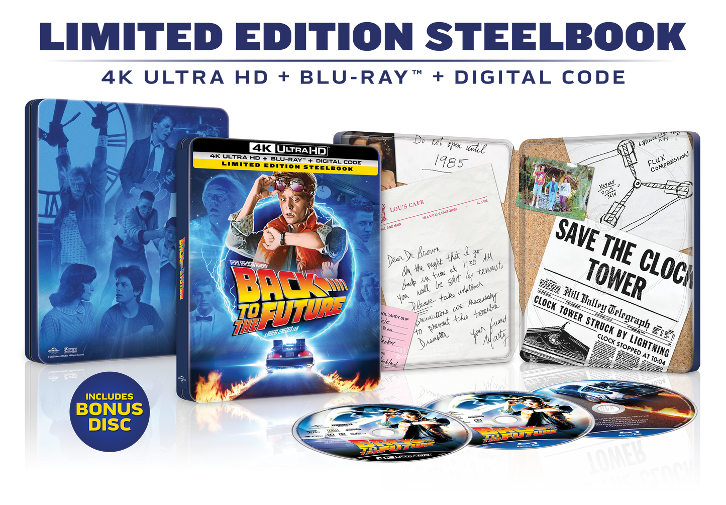 Back to the Future Limited Edition Steelbook (4K Ultra HD + Blu-ray™ + Digital Code) [PRE-ORDER: Expected Availability October 14, 2025!]
