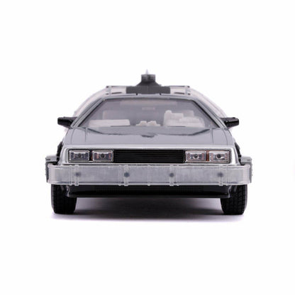 Back to the Future Part II die-cast 1:24 scale "Hollywood Rides" light-up DeLorean Time Machine Die-cast Model Cars Jada Toys