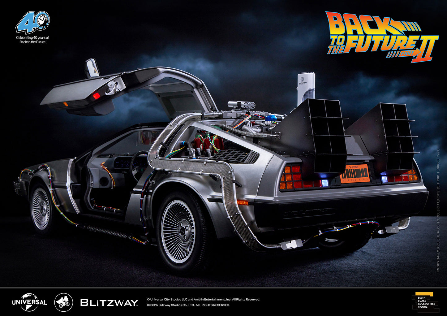 BLITZWAY Back to the Future Part II 1:6 scale DeLorean Time Machine w/ Special Promotional Items [PRE-SOLD OUT: Expected Availability Q4 2025]