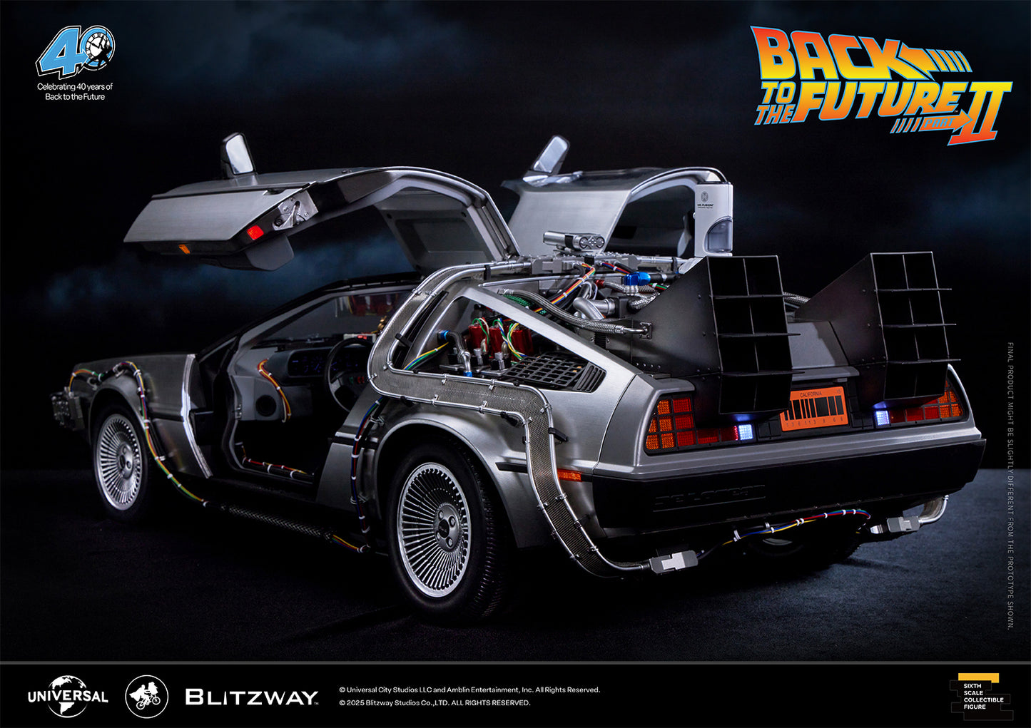 BLITZWAY Back to the Future Part II 1:6 scale DeLorean Time Machine w/ Special Promotional Items [PRE-SOLD OUT: Expected Availability Q4 2025]