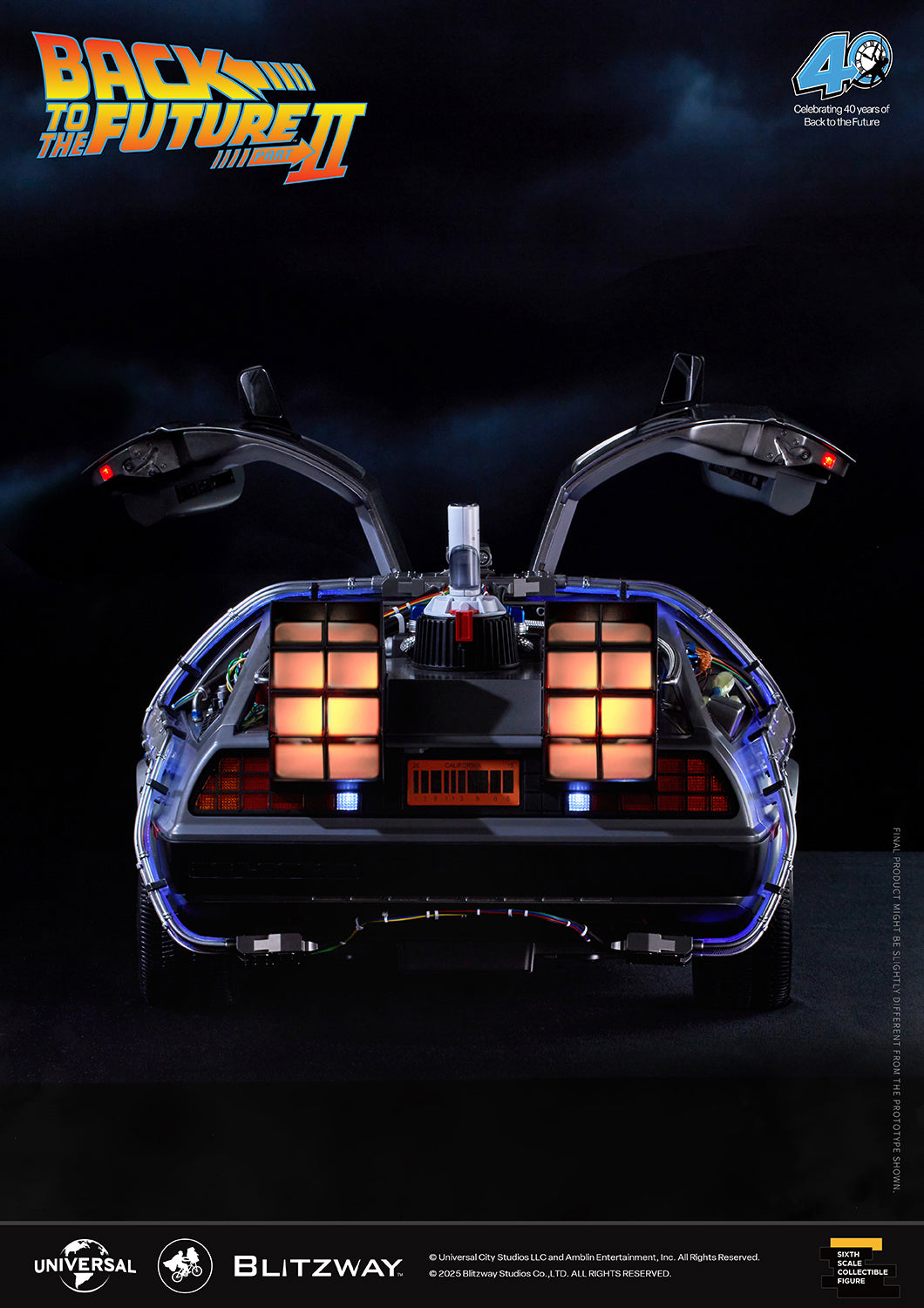 BLITZWAY Back to the Future Part II 1:6 scale DeLorean Time Machine w/ Special Promotional Items [PRE-SOLD OUT: Expected Availability Q4 2025]