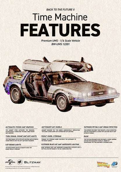 BLITZWAY Back to the Future Part II 1:6 scale DeLorean Time Machine w/ Special Promotional Items [PRE-SOLD OUT: Expected Availability Q4 2025]