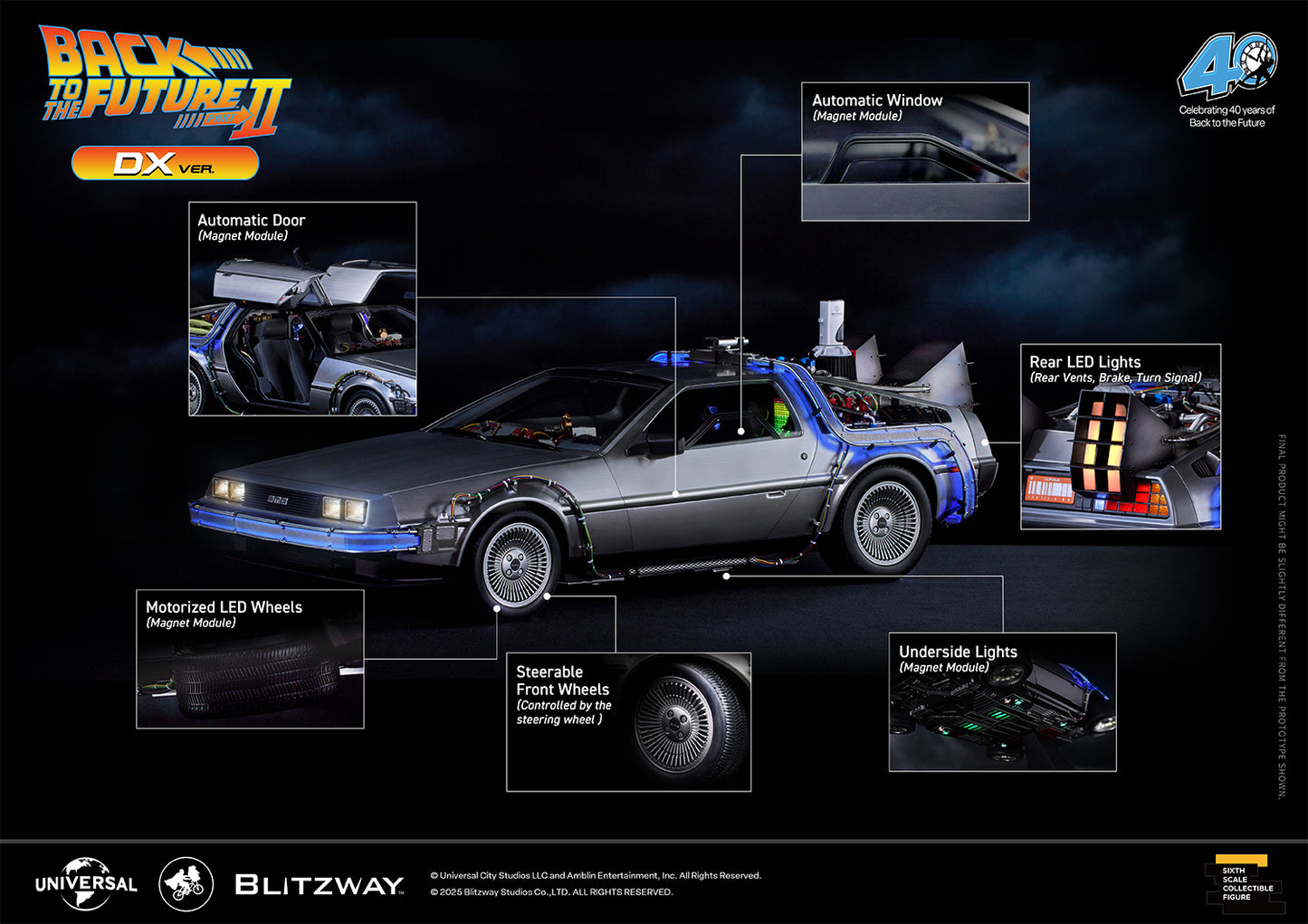 BLITZWAY Back to the Future Part II 1:6 scale DeLorean Time Machine (Deluxe Version) [PRE-ORDER: Expected Availability Q4 2025]