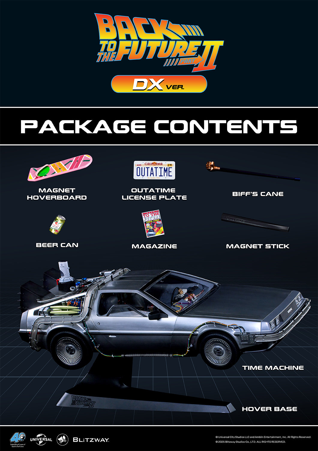 BLITZWAY Back to the Future Part II 1:6 scale DeLorean Time Machine (Deluxe Version) [PRE-ORDER: Expected Availability Q4 2025]