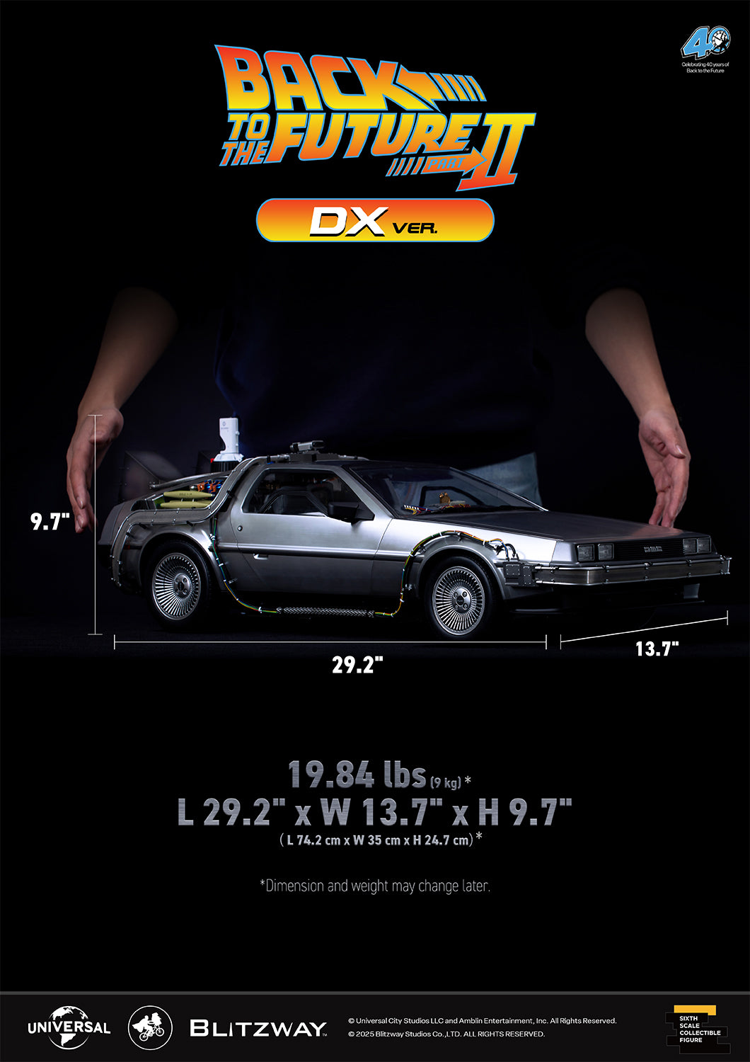 BLITZWAY Back to the Future Part II 1:6 scale DeLorean Time Machine (Deluxe Version) [PRE-ORDER: Expected Availability Q4 2025]