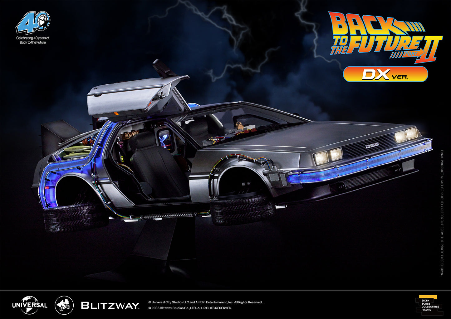 BLITZWAY Back to the Future Part II 1:6 scale DeLorean Time Machine (Deluxe Version) [PRE-ORDER: Expected Availability Q4 2025]