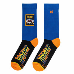 Back to the Future "Patch" Men's Crew Sideways Socks (Size 8-12) Socks Odd Sox