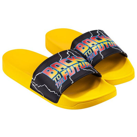 Back to the Future Beach Slides Flip-Flops Odd Sox