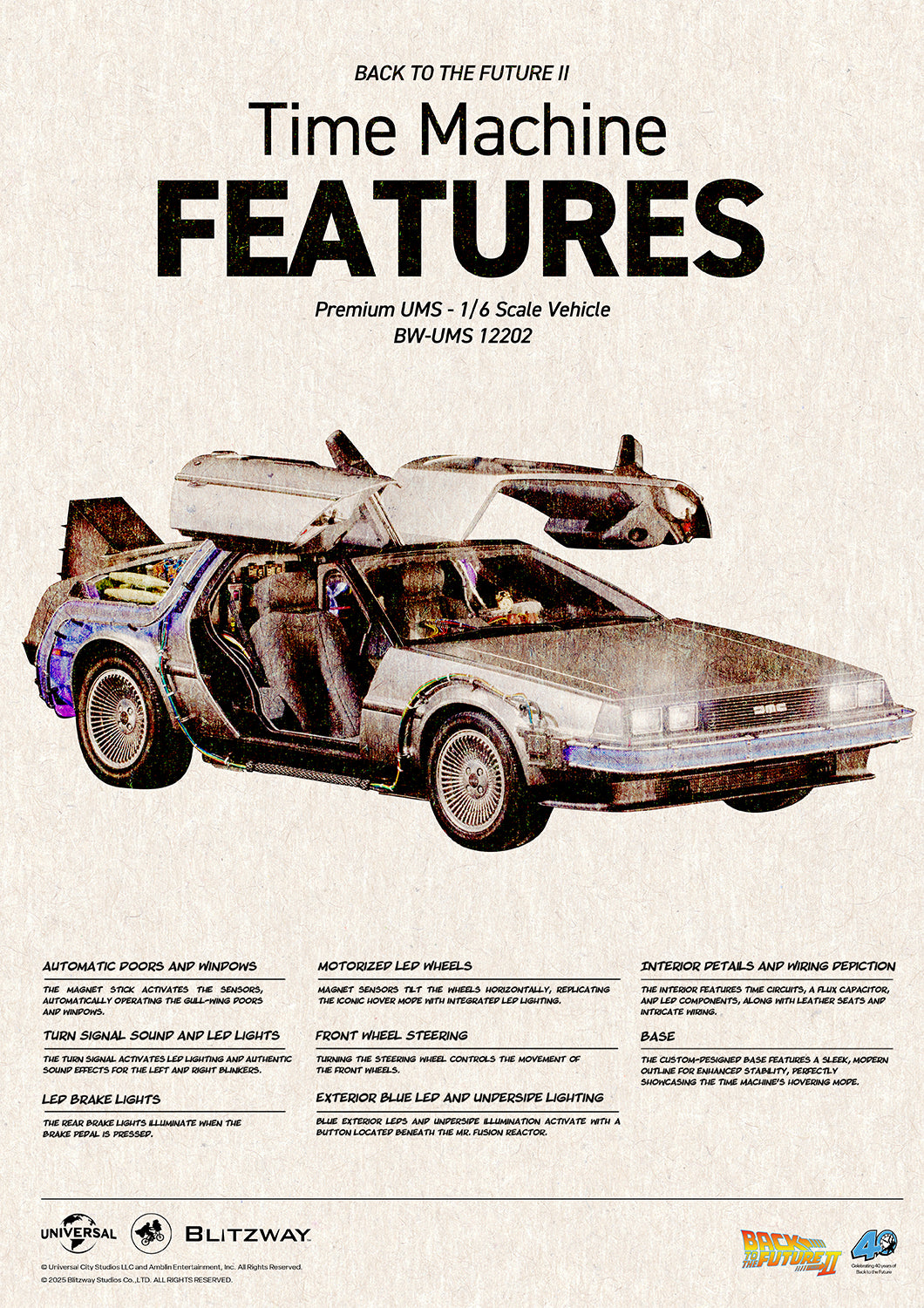 PRE-SOLD OUT | BLITZWAY Back to the Future Part II 1:6 scale DeLorean Time Machine (Standard Version) [Manufacturing delays - Availability expected  Q4 2026]