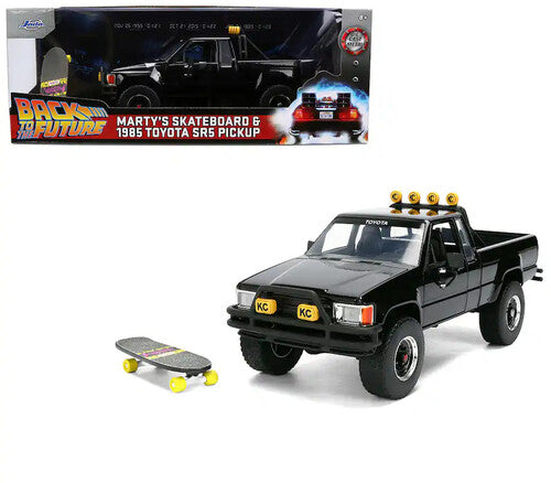 Back to the Future "Hollywood Rides" Toyota SR5 Pickup 1:24 scale with Marty's Skateboard