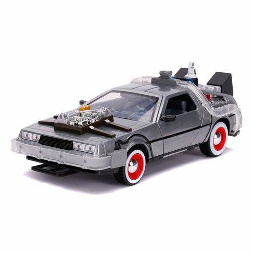 Back to the Future Part III die-cast 1:24 scale "Hollywood Rides" light-up DeLorean Time Machine Die-cast Model Cars Jada