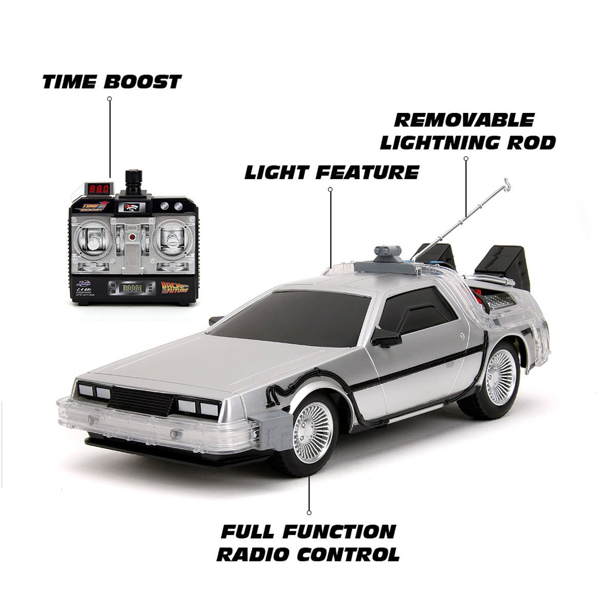 Back to the Future Remote Control 1:16 scale DeLorean Time Machine ...