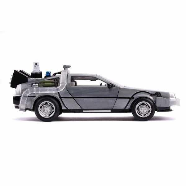 Back to the Future Part II die-cast 1:24 scale "Hollywood Rides" light-up DeLorean Time Machine Die-cast Model Cars Jada