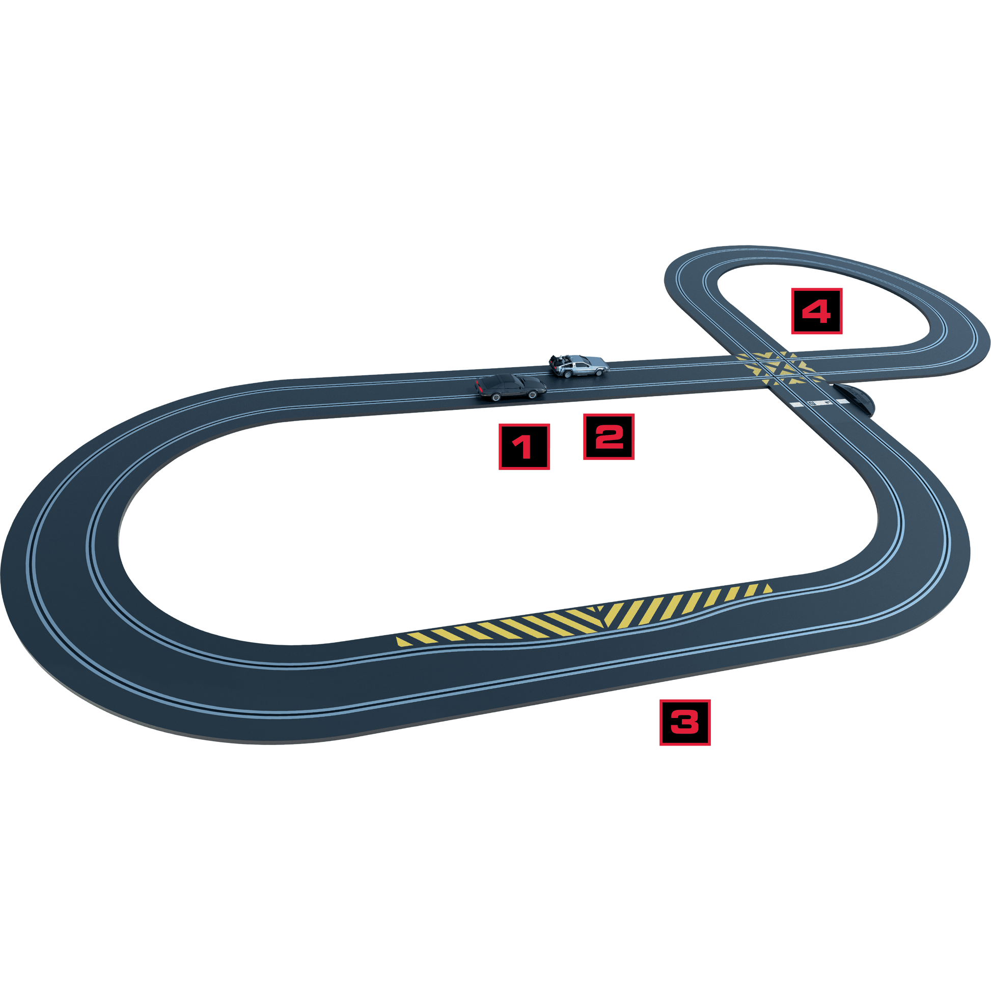 Scalextric Kids 1980s Back to The Future Vs Knight Rider Race Set