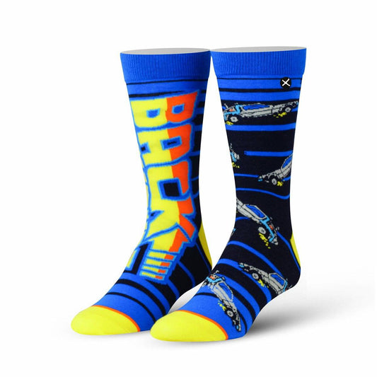 Back to the Future "88 MPH" Men's Crew Straight Down Knit Mix-Match Socks (Size 6-13) Socks Odd Sox
