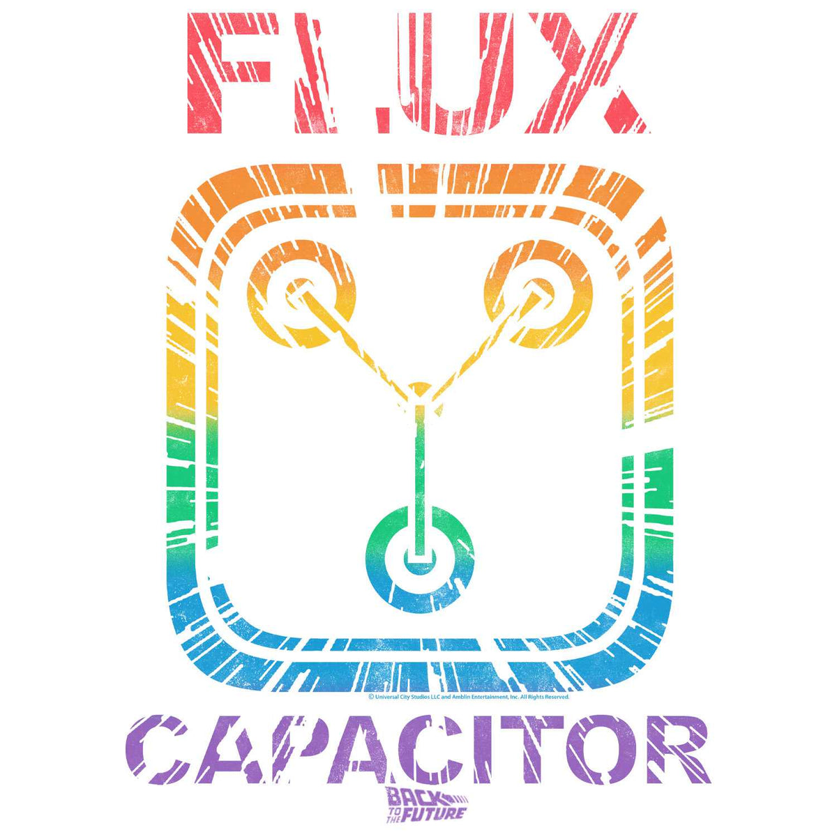 PREMIUM | Back to the Future - BACK TO THE FUTURE RAINBOW FLUX Adult Shirt