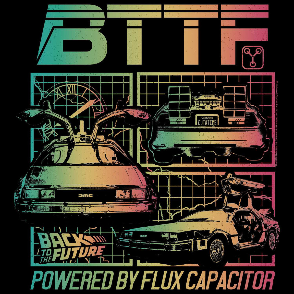 PREMIUM | Back to the Future - BACK TO THE FUTURE POWERED BY FLUX CAPACITOR Adult Shirt