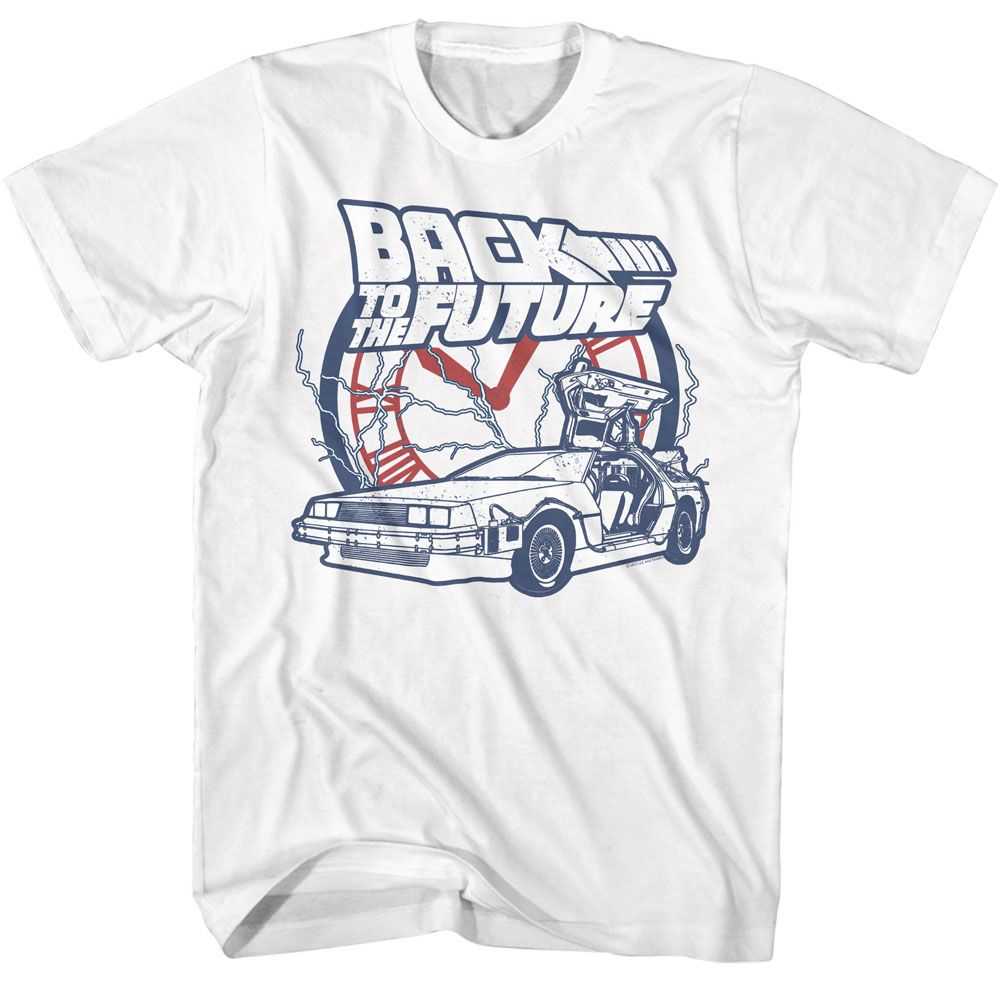 PREMIUM | Back to the Future - BACK TO THE FUTURE CLOCK AND LIGHTNING Adult Shirt