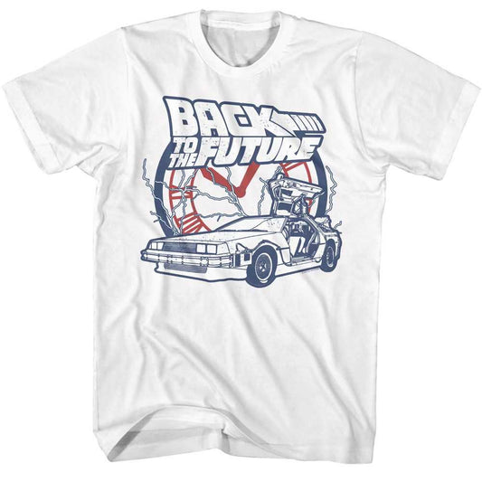 PREMIUM | Back to the Future - BACK TO THE FUTURE CLOCK AND LIGHTNING Adult Shirt