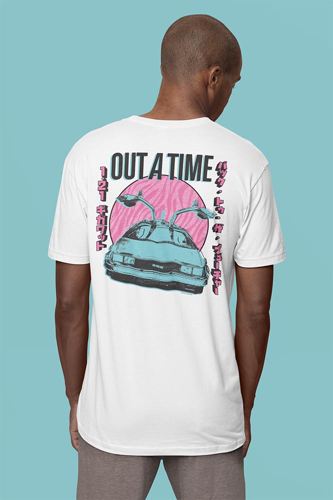 PREMIUM | Back to the Future - BTTF OUTATIME PASTEL FRONT AND BACK 2-SIDED Adult Shirt