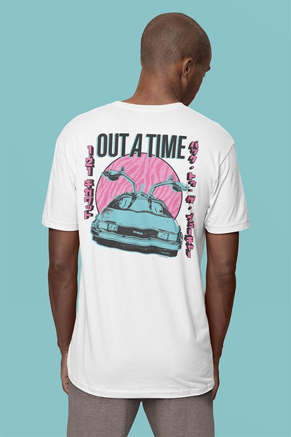 PREMIUM | Back to the Future - BTTF OUTATIME PASTEL FRONT AND BACK 2-SIDED Adult Shirt