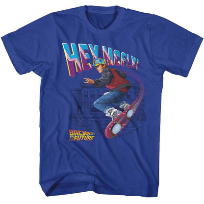 PREMIUM | Back to the Future - BTTF HEY MCFLY FLYING HOVERBOARD Adult Shirt