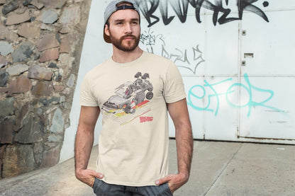 PREMIUM | Back to the Future - BTTF CAR WITH GRID Adult Shirt