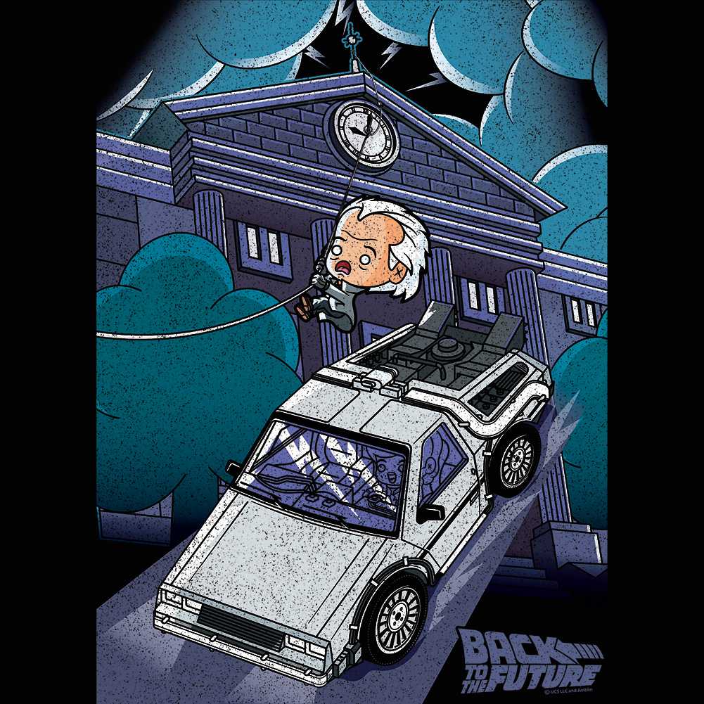 PREMIUM | Back to the Future - BTTF CUTE CARTOON DOC AND CLOCK TOWER Adult Shirt