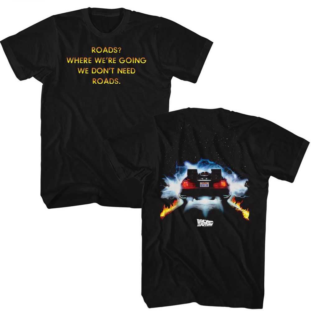 PREMIUM | Back to the Future - BTTF ROADS FRONT AND BACK 2 2-SIDED Adult Shirt