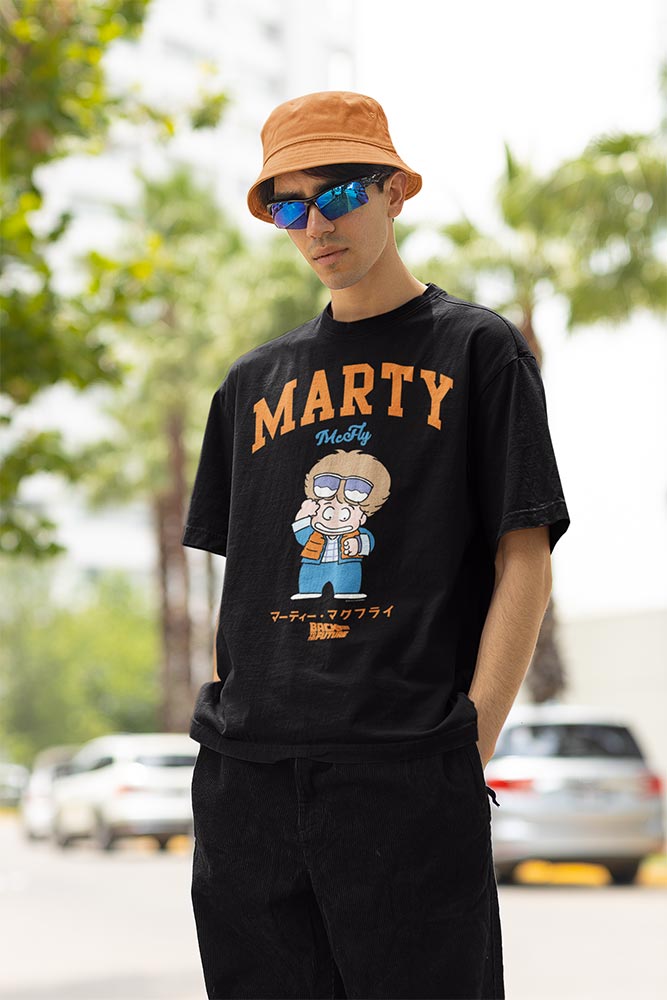 PREMIUM | Back to the Future - BTTF MARTY CARTOON CHARACTER Adult Shirt