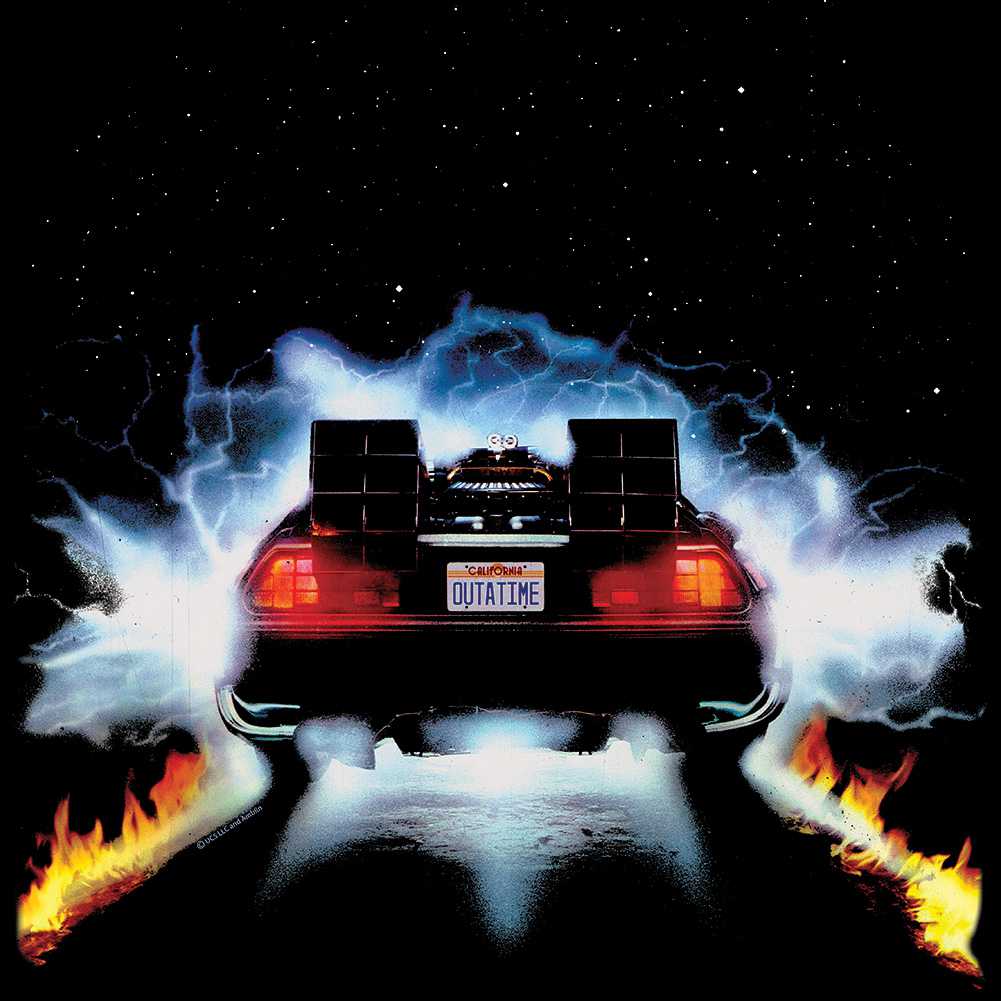 PREMIUM | Back to the Future - BTTF DELORIAN BACK F B 2-SIDED Adult Shirt