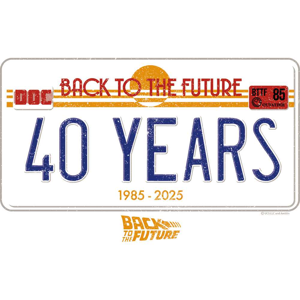 PREMIUM | Back to the Future - BTTF 40 YEARS PLATE Adult Shirt