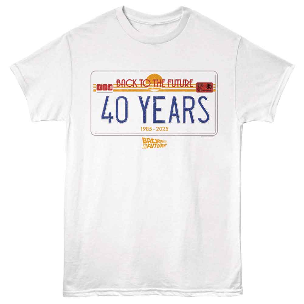 PREMIUM | Back to the Future - BTTF 40 YEARS PLATE Adult Shirt