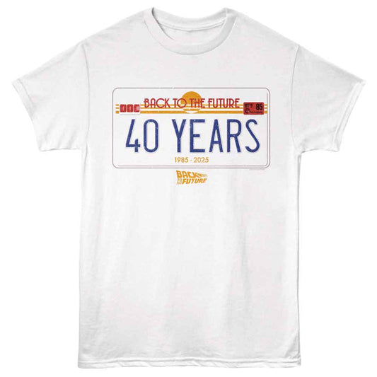PREMIUM | Back to the Future - BTTF 40 YEARS PLATE Adult Shirt