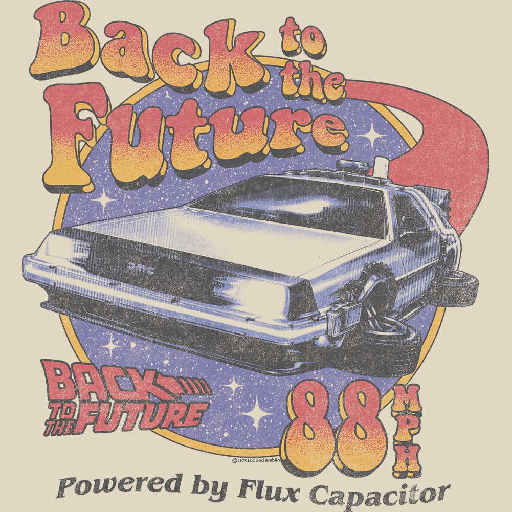 Back to the Future - BTTF STARS AND RETRO FONT Adult Shirt
