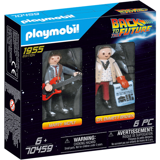 Back to the Future Playmobil Marty McFly & Dr. Emmett Brown "1955 Edition" 6-piece vinyl figures 2-pack Vinyl Toy Playmobil