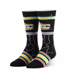 Back to the Future "Lightning" Men's Crew Straight Down Knit Socks (Size 8-12) Socks Odd Sox
